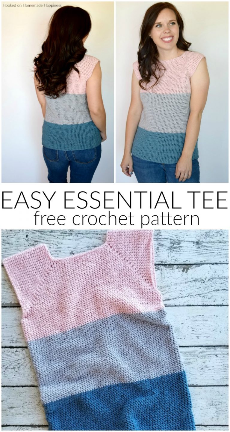 Easy Essential Tee Crochet Pattern Hooked On Homemade Happiness