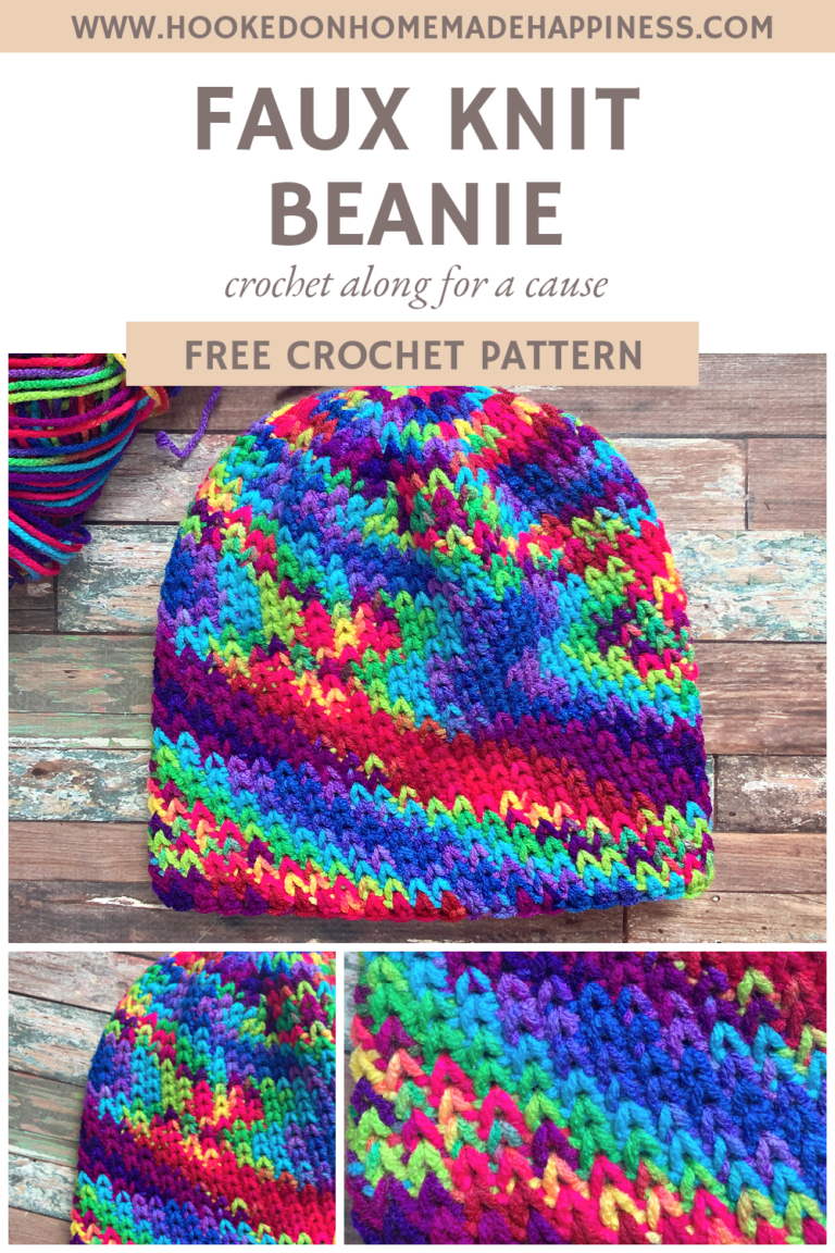 Faux Knit Beanie Crochet Pattern Hooked On Homemade Happiness