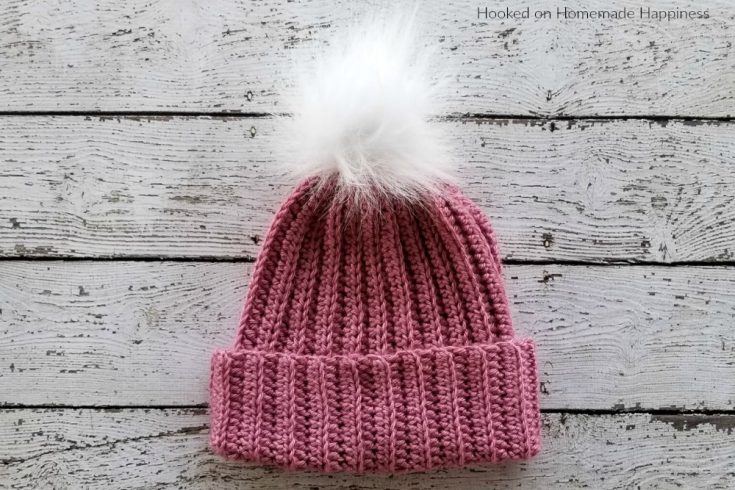 Easy Ribbed Beanie Crochet Pattern Hooked On Homemade Happiness