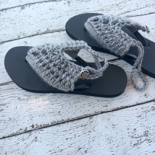 Crochet Sandals with Rubber Flip Flops - Hooked on Homemade Happiness