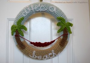 Making crochet wreaths is so much fun and I had a blast making this "Life's a Beach" Summer Crochet Wreath! Once you know how to make the wreath base, the possibilities are endless.