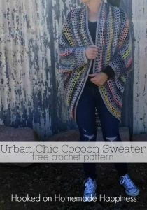 Urban Chic Cocoon Sweater - I really enjoy making cocoon sweaters. They’re super easy to make and there are endless possibilities. Trust me when I say, any crocheter can make this Urban Chic Cocoon Sweater Crochet Pattern!