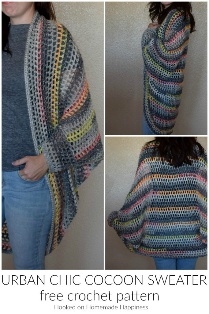 Urban Chic Cocoon Sweater Crochet Pattern Hooked on Homemade Happiness