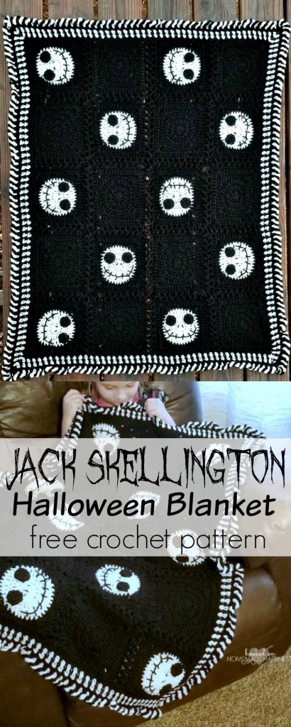 Jack Skellington Crochet Blanket - Hooked on Homemade Happiness