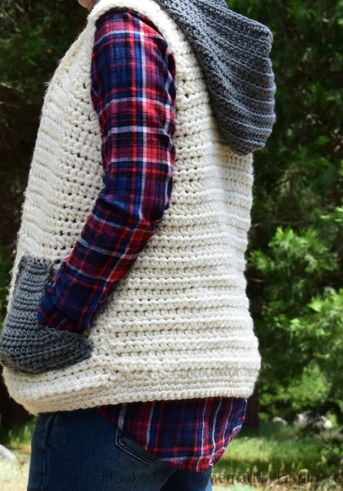 Crochet Sweater Vest: It has Pockets, and a Hood! - KnitcroAddict