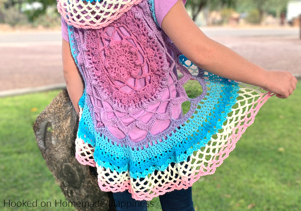 Mandala Crochet Vest Pattern - Hooked on Homemade Happiness