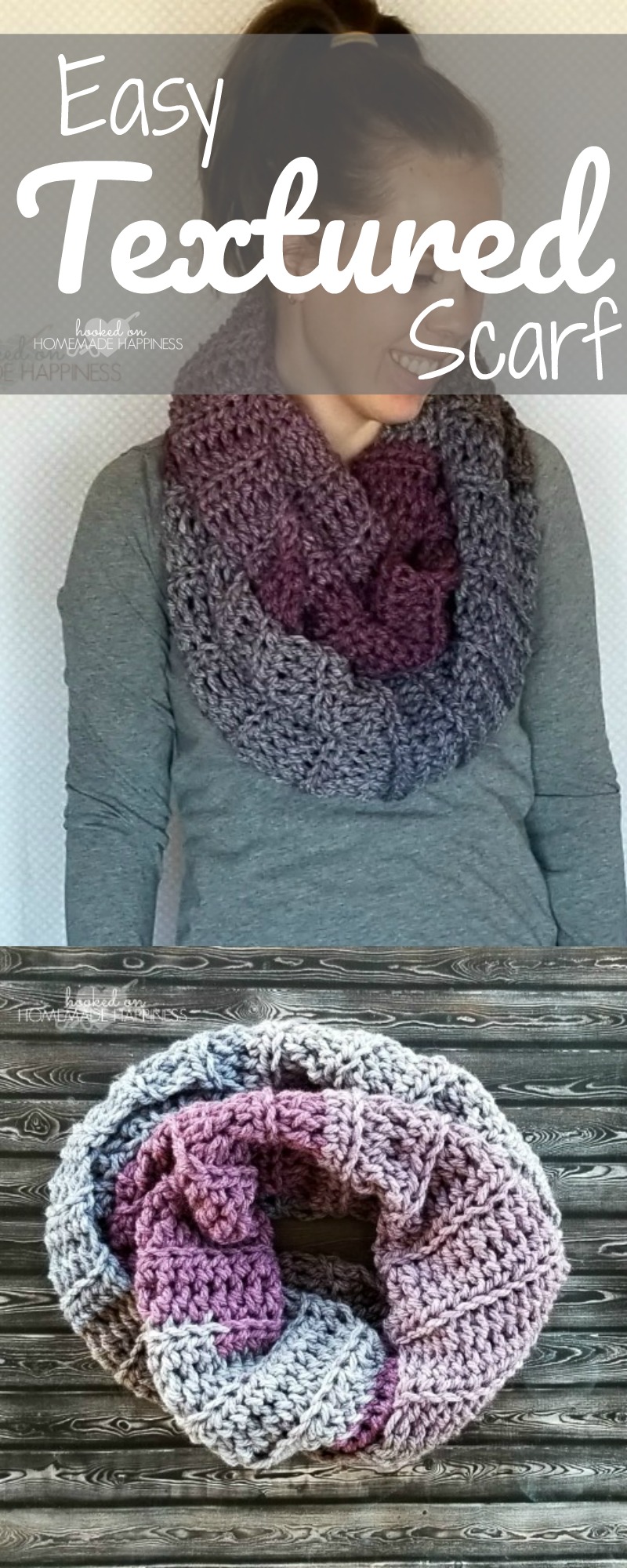 Easy Textured Scarf - Hooked on Homemade Happiness