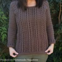 Cable Crochet Sweater Pattern - Hooked on Homemade Happiness