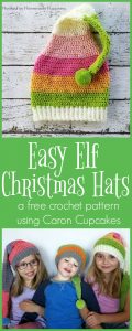 Easy Elf Hat Pattern with Caron Cupcakes