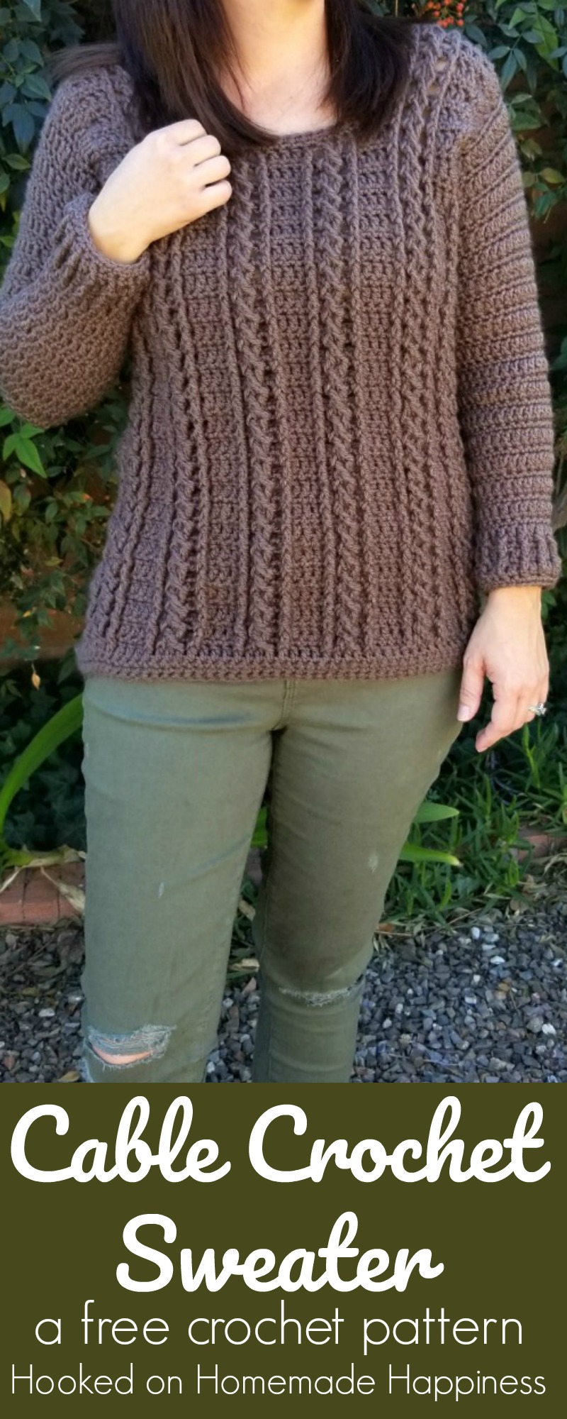 Cable Crochet Sweater Pattern Hooked on Homemade Happiness