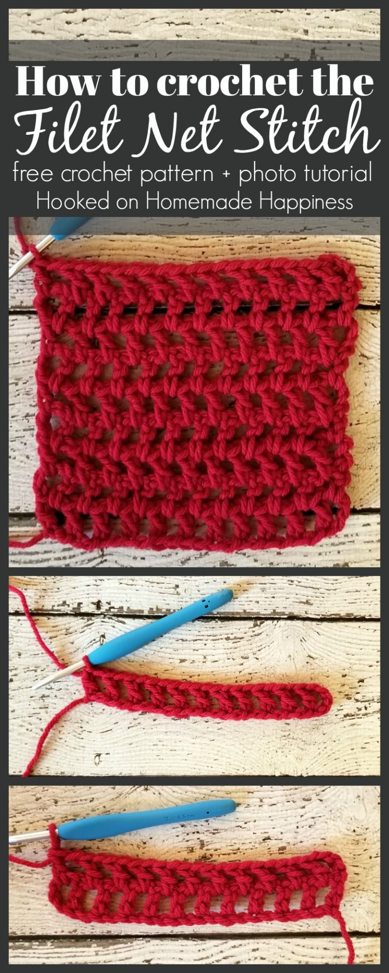 How to Crochet the Net Filet Stitch - Hooked on Homemade Happiness