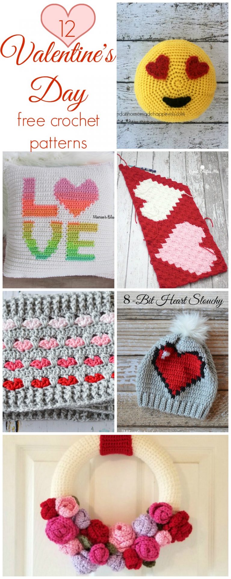 12 Free Crochet Patterns for Valentine's Day | Hooked on Homemade Happiness