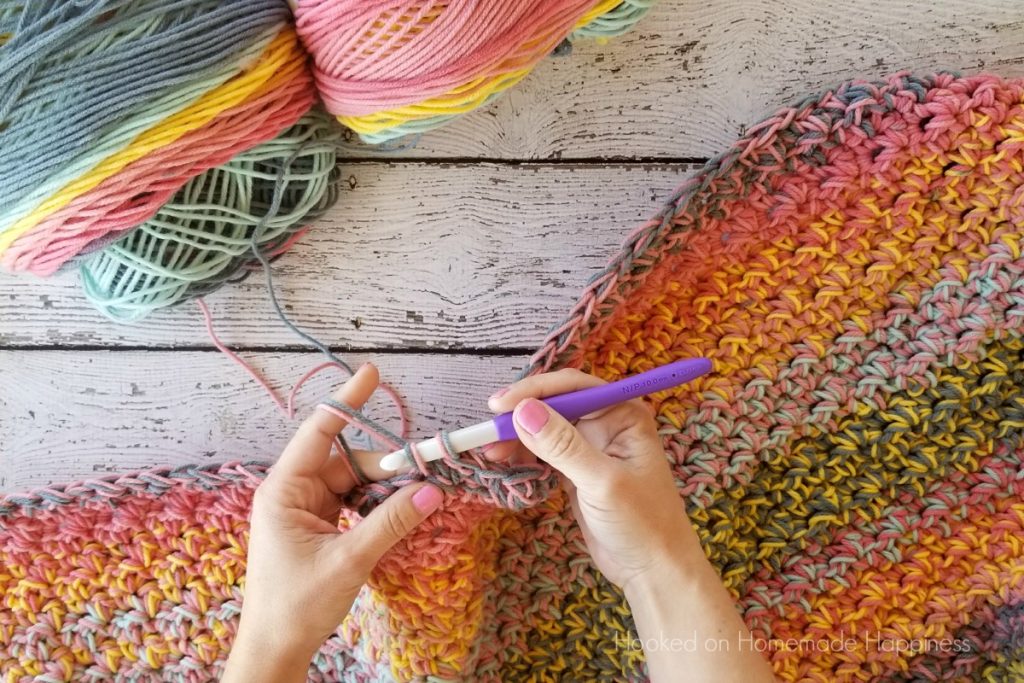 Color Kaleidoscope Crochet Blanket Pattern Hooked on Homemade Happiness