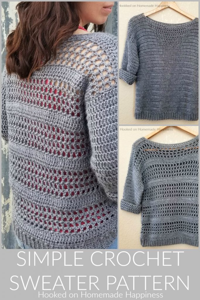 Simple Crochet Sweater Pattern - Hooked on Homemade Happiness