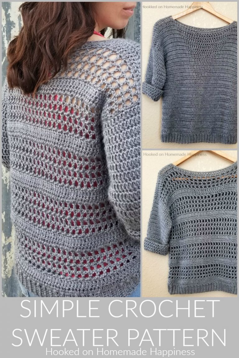 Simple Crochet Sweater Pattern 8 Hooked on Homemade Happiness