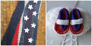 10 Patriotic Crochet Patterns - The weather is warming up and you know what that means... Memorial Day and Independence Day! I love crocheting Red, White, and Blue items for the summer. I've collected 10 Patriotic Crochet Patterns that will be perfect for summer! 