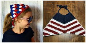 10 Patriotic Crochet Patterns - The weather is warming up and you know what that means... Memorial Day and Independence Day! I love crocheting Red, White, and Blue items for the summer. I've collected 10 Patriotic Crochet Patterns that will be perfect for summer! 