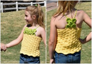 Pineapple Crochet Top Pattern - The Pineapple Crochet Top Pattern is such fun! I used a pretty shell stitch for the body of the top and the crocodile stitch for the pineapple top on the front and back.