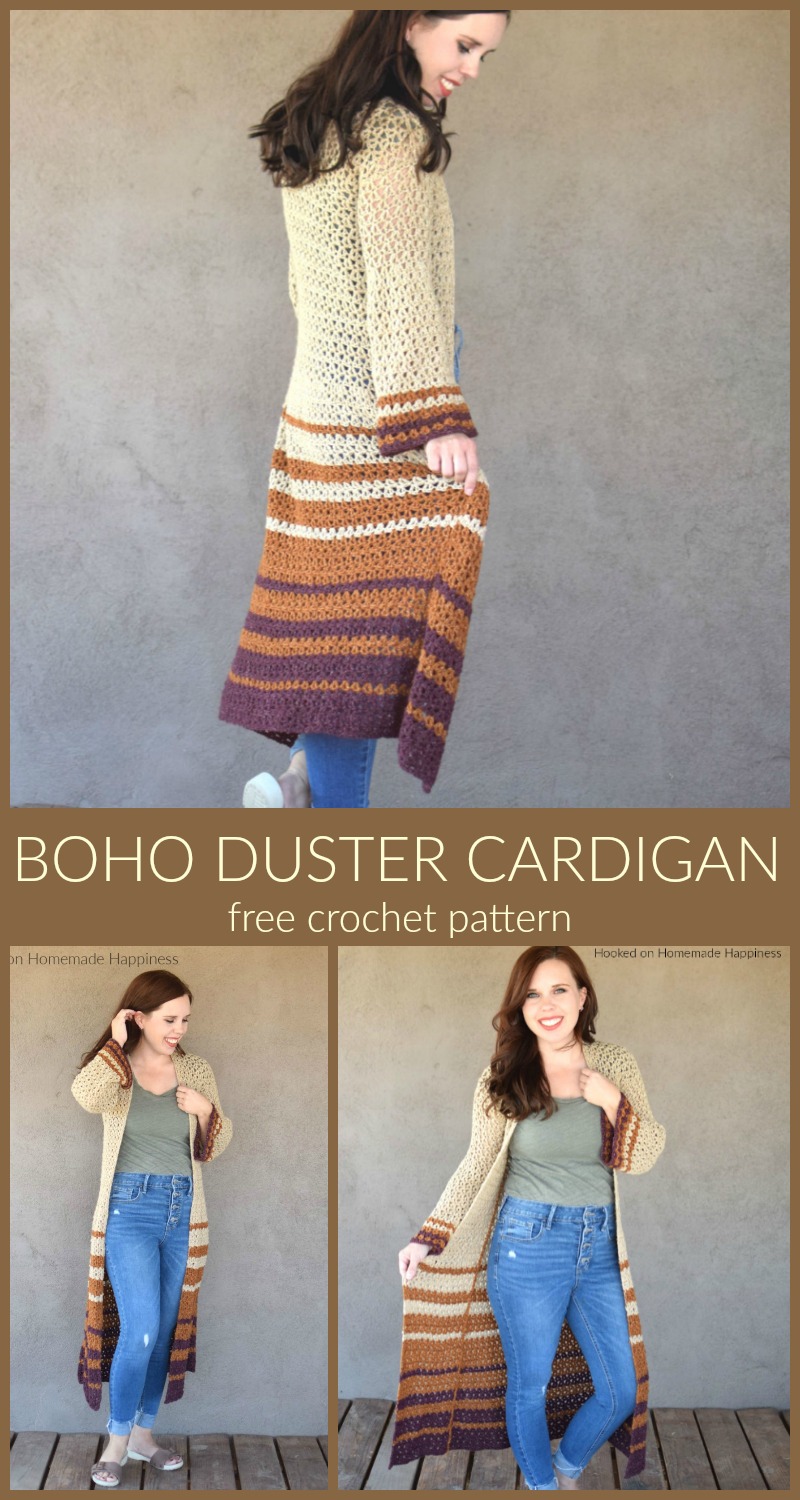 Boho Duster Cardigan Crochet Pattern Hooked on Homemade Happiness