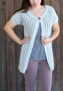 Casual Crochet Cardi Pattern - Hooked on Homemade Happiness