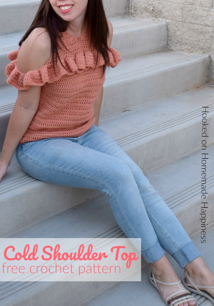 cold shoulder crochet top