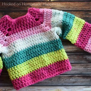 Kid's Chunky Raglan Sweater Crochet Pattern - Hooked on Homemade Happiness