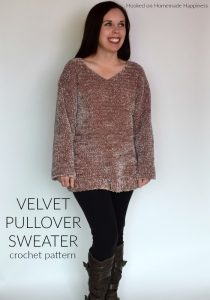 Velvet Pullover Sweater Crochet Pattern - Hooked on Homemade Happiness