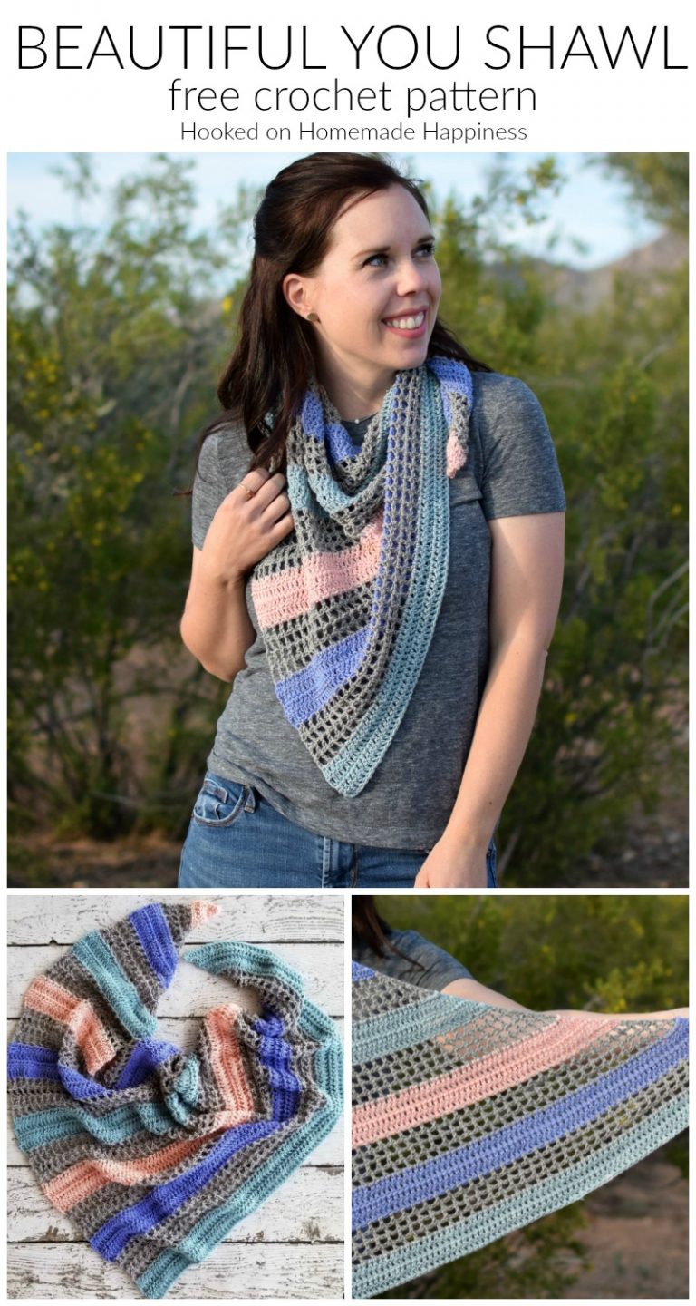 Beautiful You Shawl Crochet Pattern - Hooked on Homemade Happiness