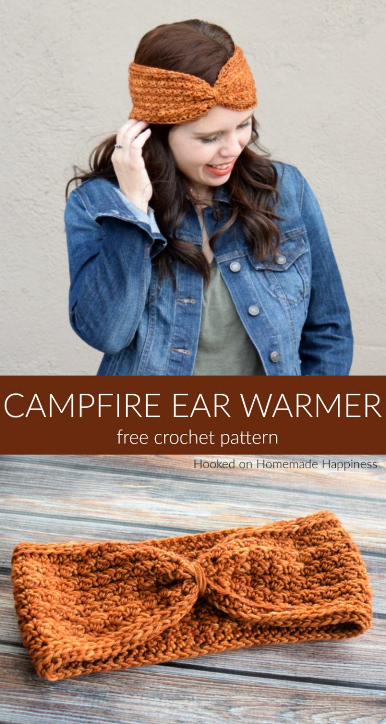 Campfire Ear Warmer Crochet Pattern - Hooked on Homemade Happiness