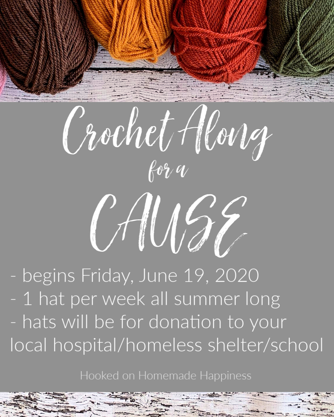 Crochet Along for a Cause (2020) Hooked on Homemade Happiness