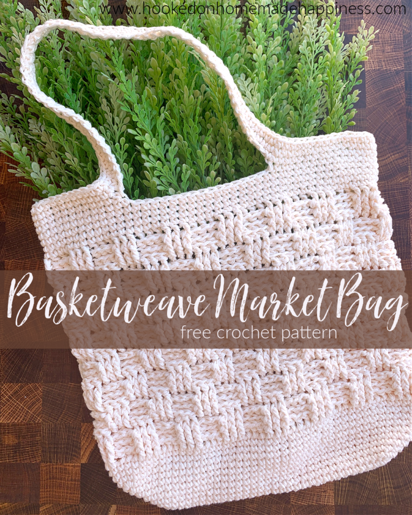 Basketweave Market Bag Crochet Pattern - Hooked on Homemade Happiness