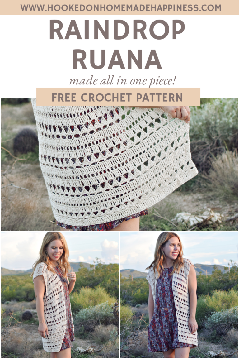 Raindrop Ruana Crochet Pattern - Hooked on Homemade Happiness