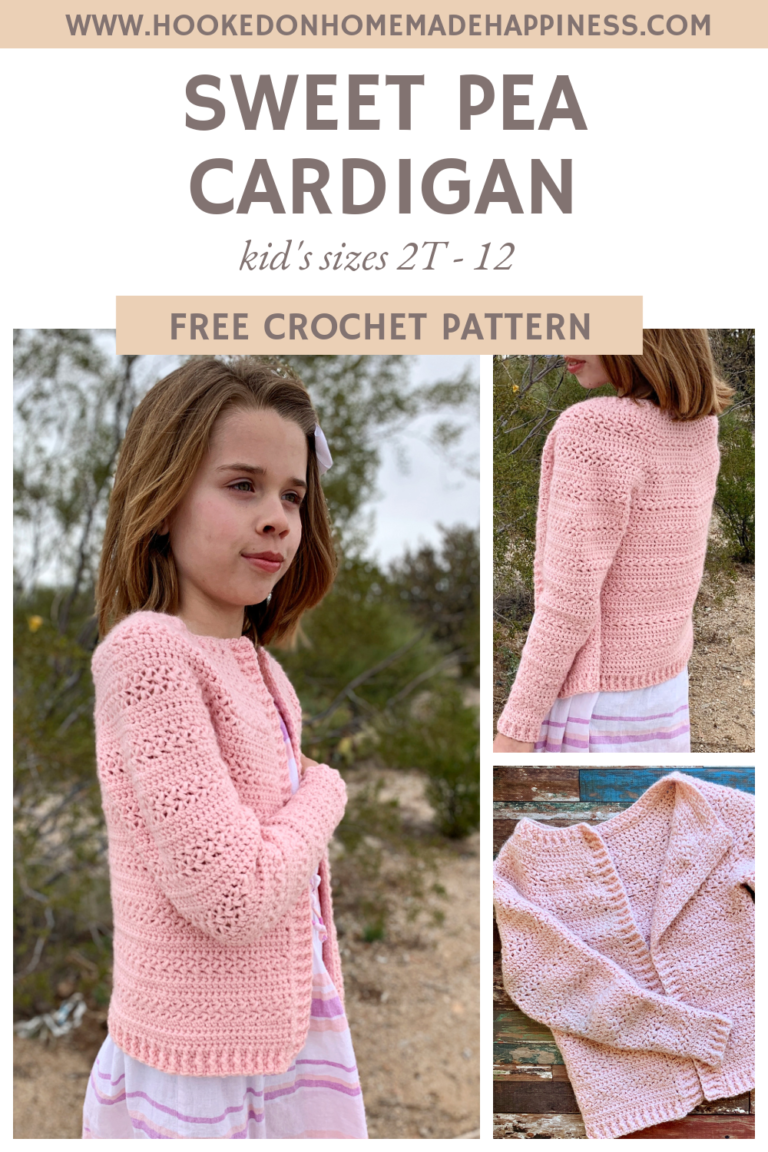 Sweet Pea Cardigan Crochet Pattern - Hooked on Homemade Happiness