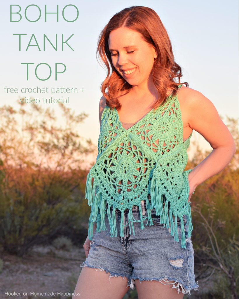 Crochet Boho Tank Top - Hooked on Homemade Happiness