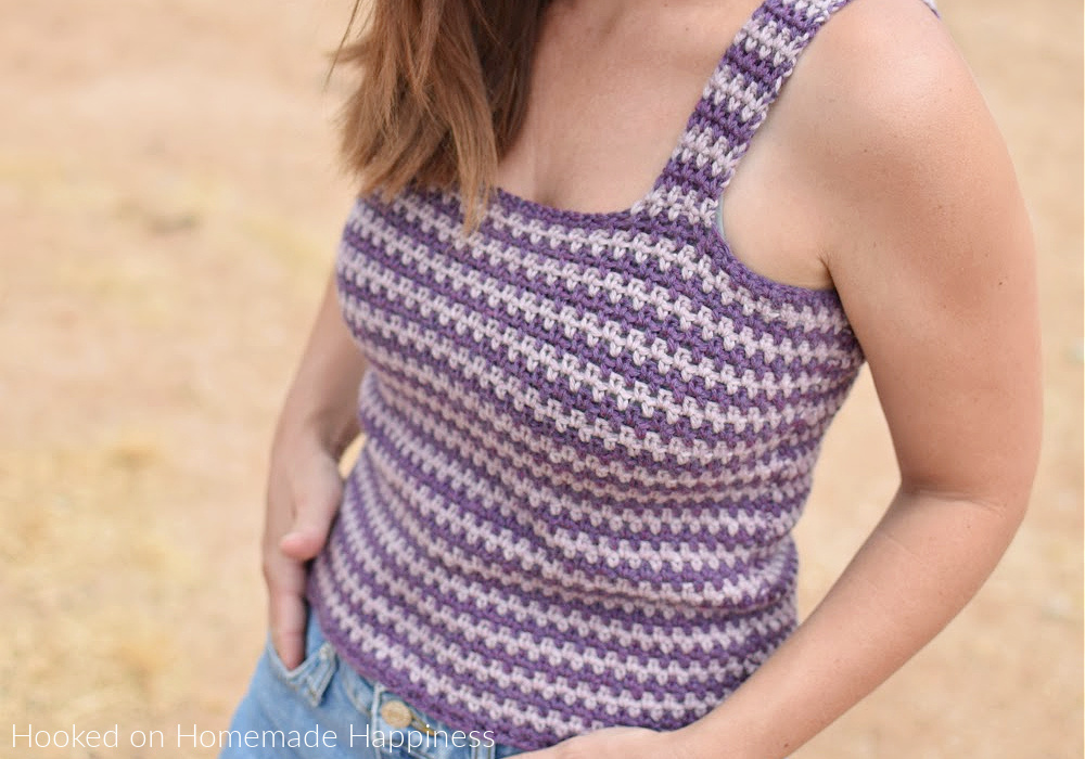 Easy Striped Tank Top Crochet Pattern - Hooked on Homemade Happiness