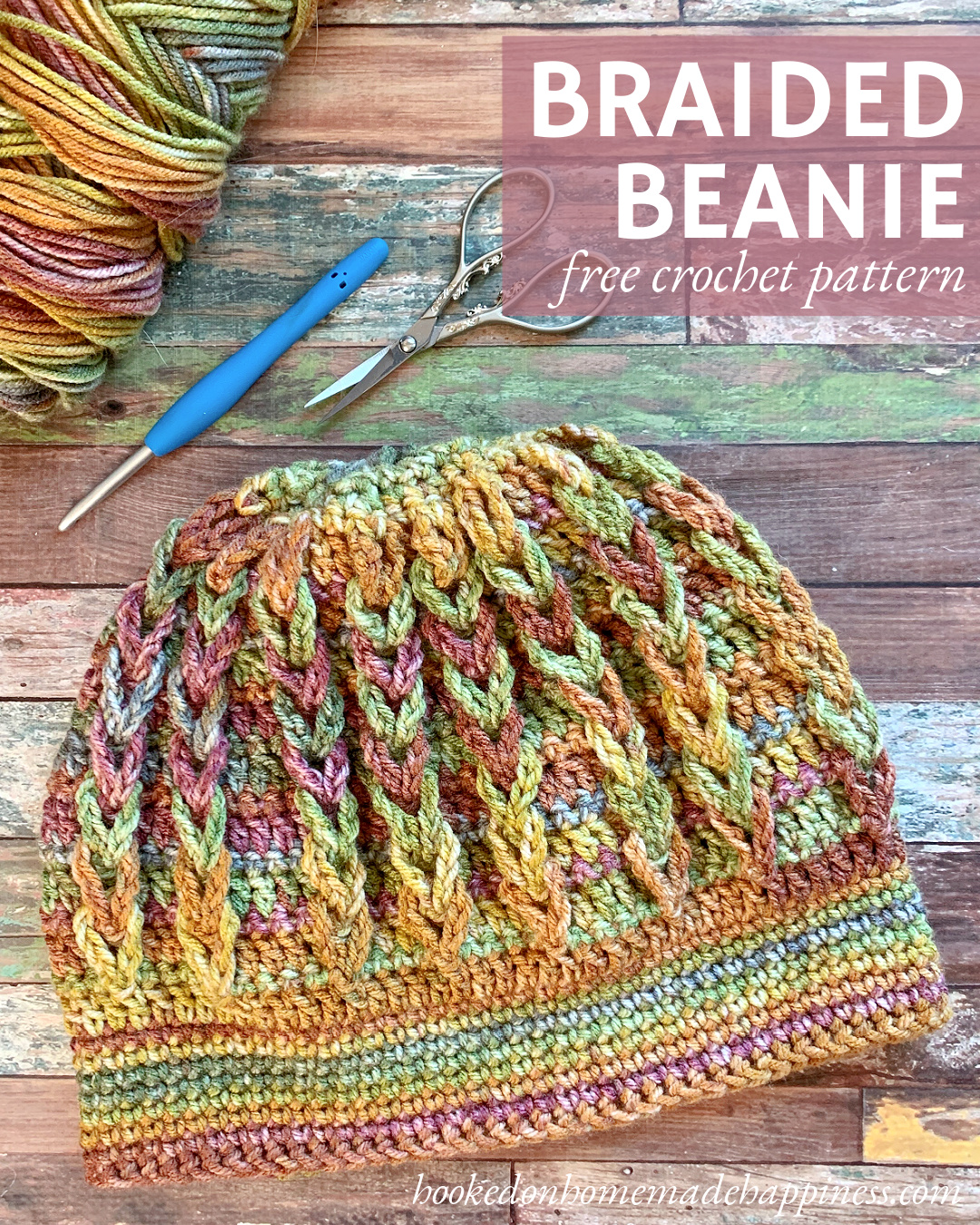 Braided Beanie Crochet Pattern Hooked on Homemade Happiness