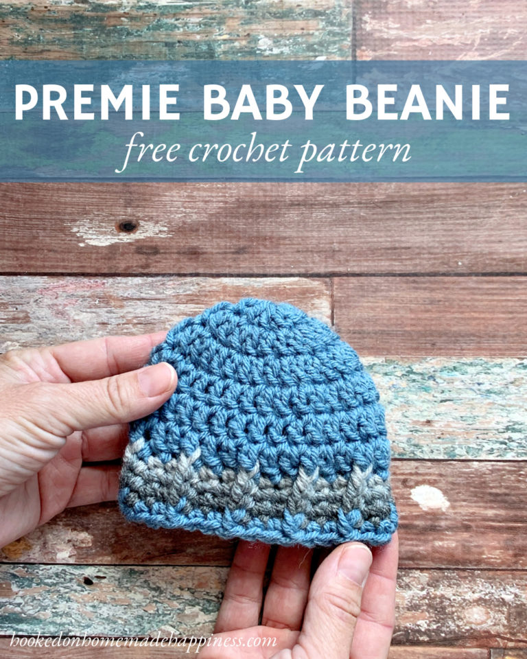 Premie Baby Beanie Crochet Pattern - Hooked on Homemade Happiness