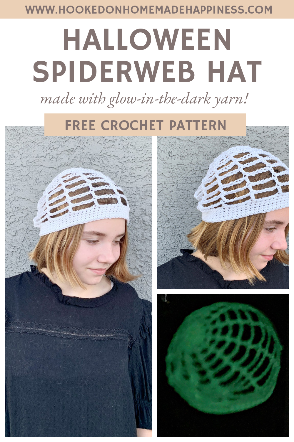 Glow-in-the-Dark Spiderweb Hat Crochet Pattern - Hooked on