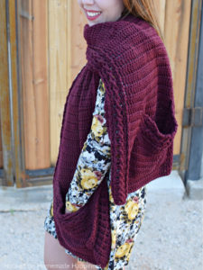 Cable Pocket Shawl Crochet Pattern