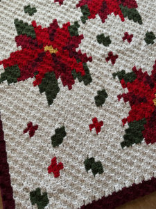 Christmas Poinsettia Blanket C2C Crochet Pattern - Hooked on Homemade ...