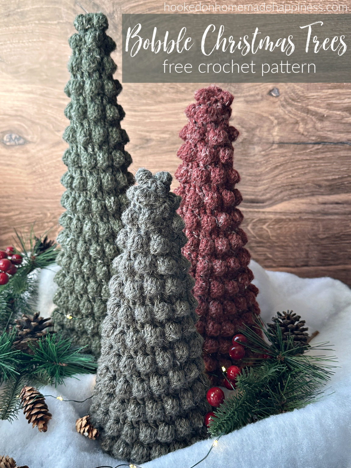 Bobble Christmas Trees Crochet Pattern Hooked on Homemade Happiness