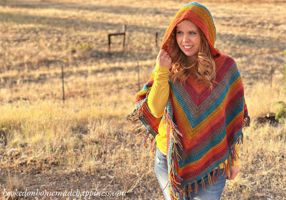 Easy All DC Hooded Poncho Crochet Pattern