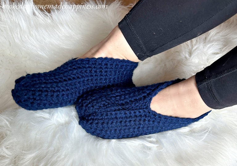 Rectangle Slippers Crochet Pattern - Hooked on Homemade Happiness