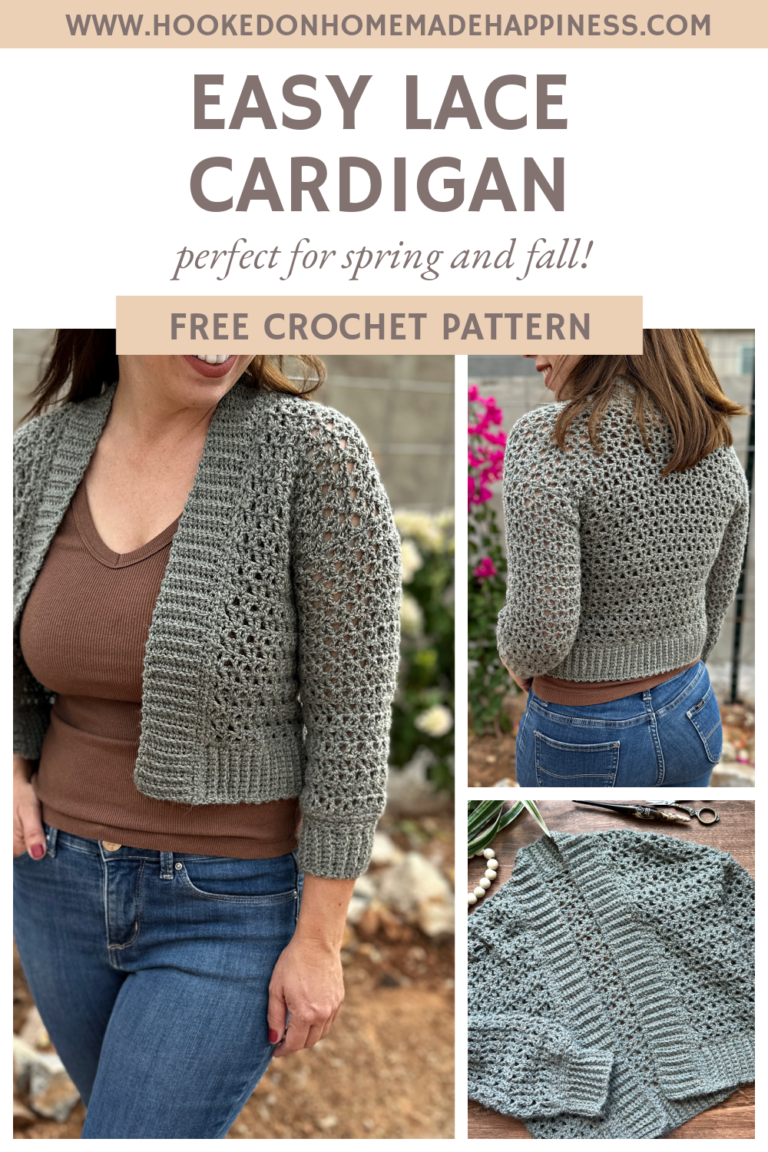 Easy Lace Cardigan Crochet Pattern - Hooked on Homemade Happiness