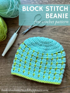 Block Stitch Beanie FREE Crochet Pattern - The Block Stitch Beanie Crochet Pattern uses a combination of basic stitches to create this neat, block-like look!