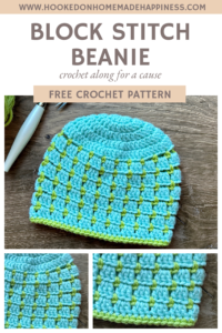 Block Stitch Beanie FREE Crochet Pattern - The Block Stitch Beanie Crochet Pattern uses a combination of basic stitches to create this neat, block-like look!