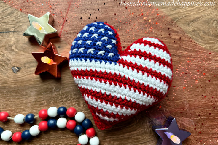American Flag Heart Crochet Pattern