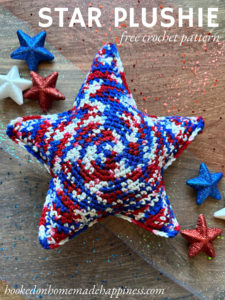 This Star Plushie Crochet Pattern is much easier than it looks! It's perfect for a beginning amigurumi maker. With just two identical pieces sewn together, it can be made in no time.