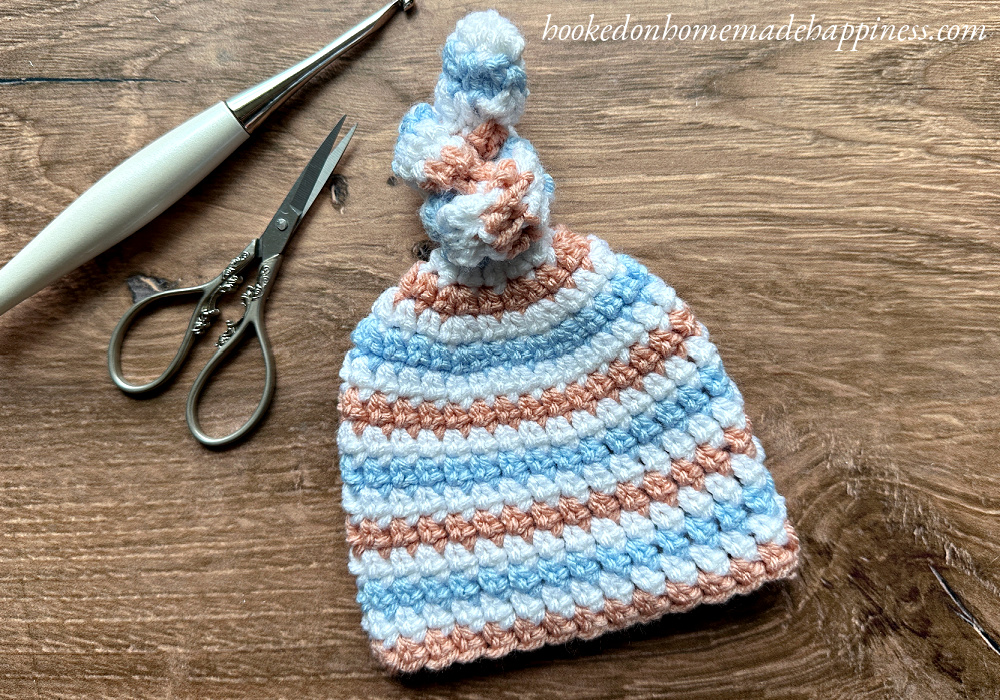 Top Knot Baby Beanie Crochet Pattern