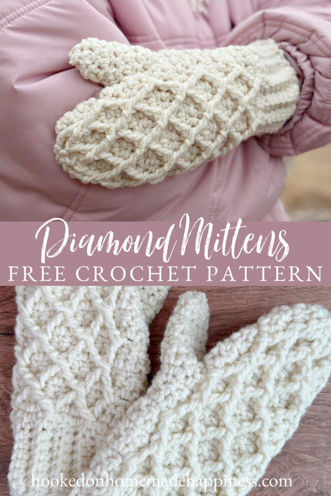 Diamond Mittens Crochet Pattern